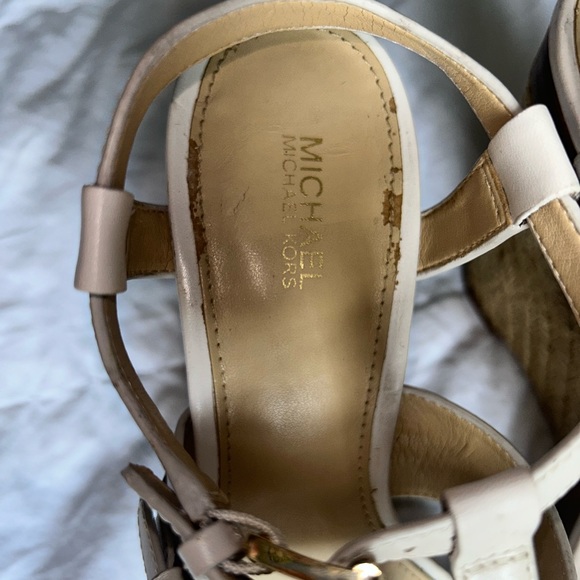 Michael Kors - Mackenzie Wedge Sandal eggshell white size 7.5 Open Toe platform - Picture 12 of 15